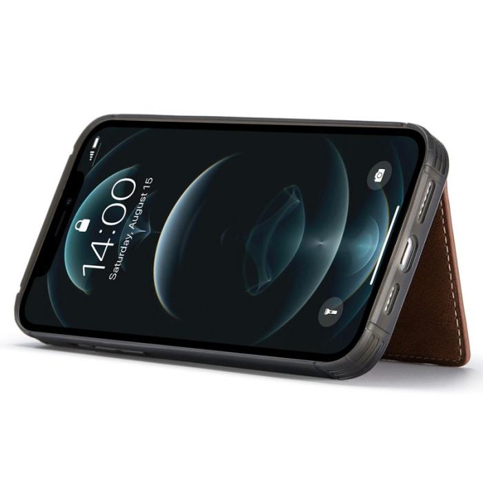 JEEHOOD - JEEHOOD iPhone 12 Pro Max Fodral Äkta Läder Magnetisk - Brun