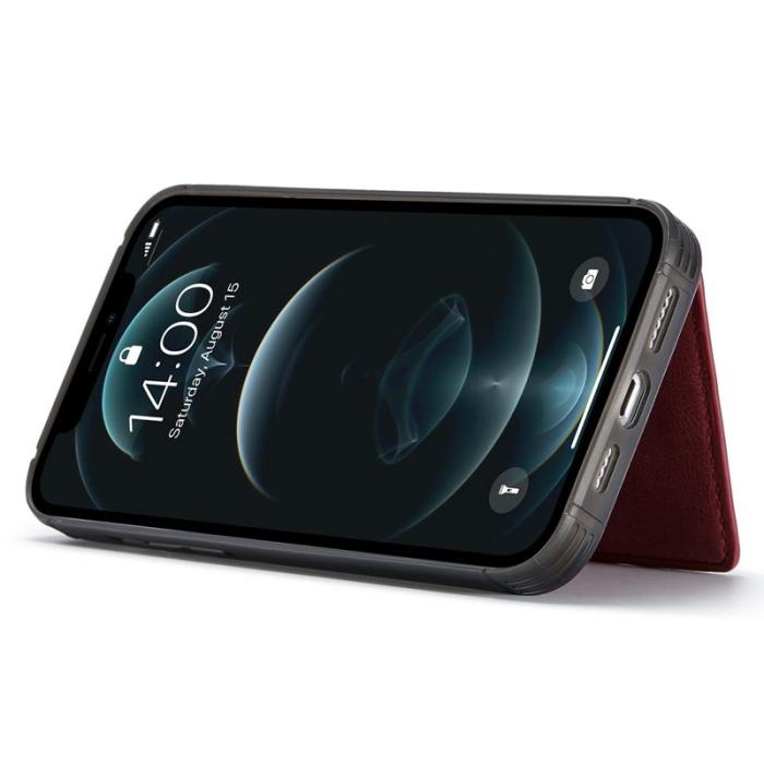 JEEHOOD - JEEHOOD iPhone 12 Pro Max Fodral Äkta Läder Magnetisk - Röd