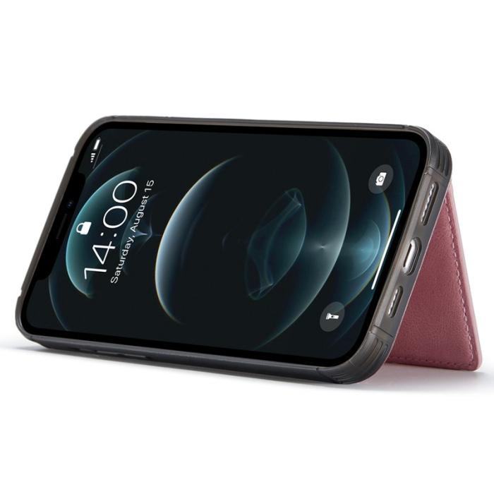 JEEHOOD - JEEHOOD iPhone 12 Pro Max Fodral Äkta Läder Magnetisk - Rosa