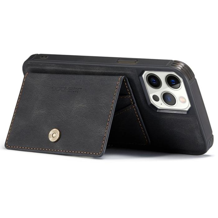 JEEHOOD - JEEHOOD iPhone 12 Pro Max Fodral Magnetiskt Avtagbart Läder - Svart