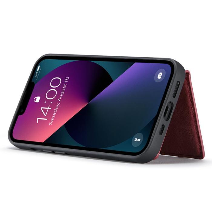 JEEHOOD - JEEHOOD iPhone 13 Fodral Konstläder MagSafe Skydd - Röd