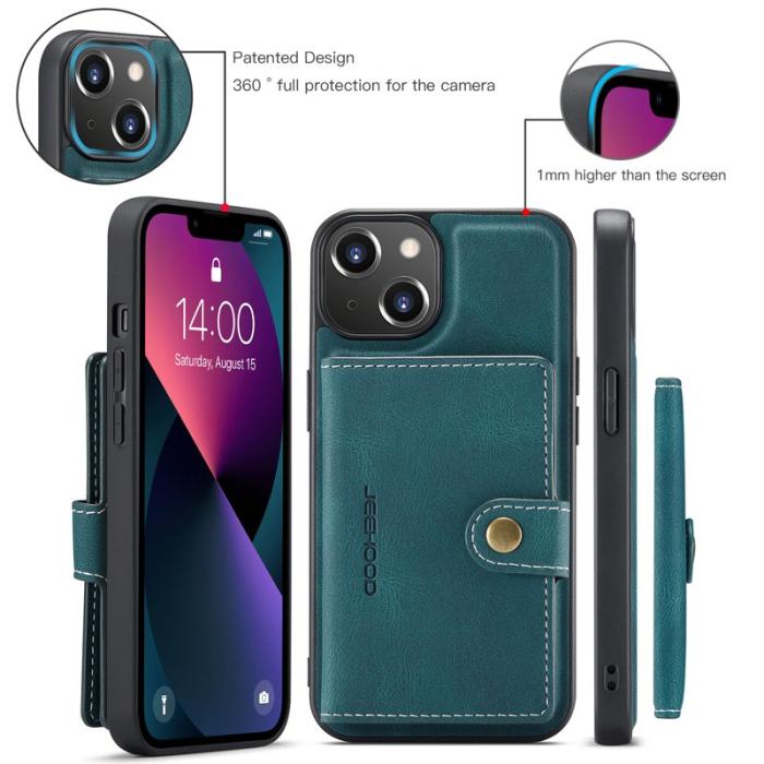 JEEHOOD - JEEHOOD iPhone 13 mini Skal Äkta Läder - Blå