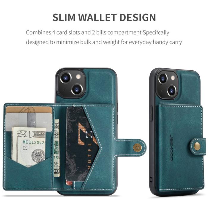 JEEHOOD - JEEHOOD iPhone 13 mini Skal Äkta Läder - Blå