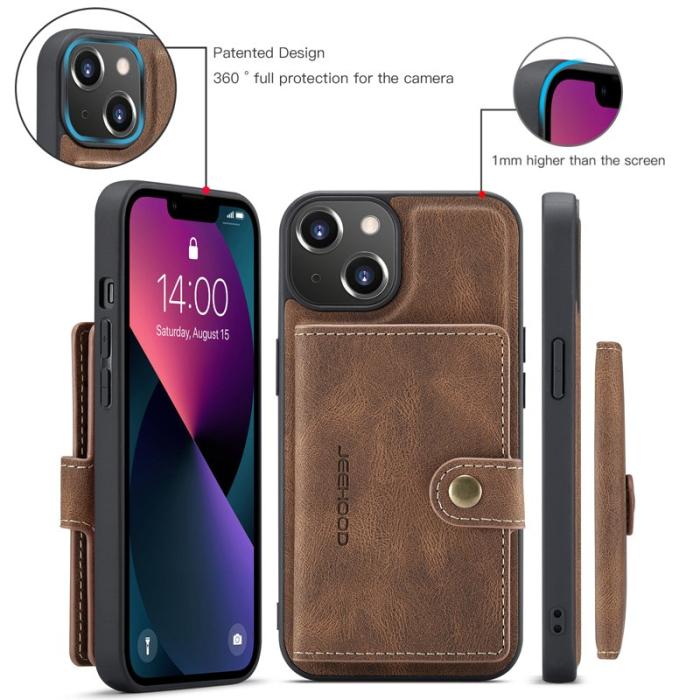 JEEHOOD - JEEHOOD iPhone 13 mini Skal Äkta Läder - Brun