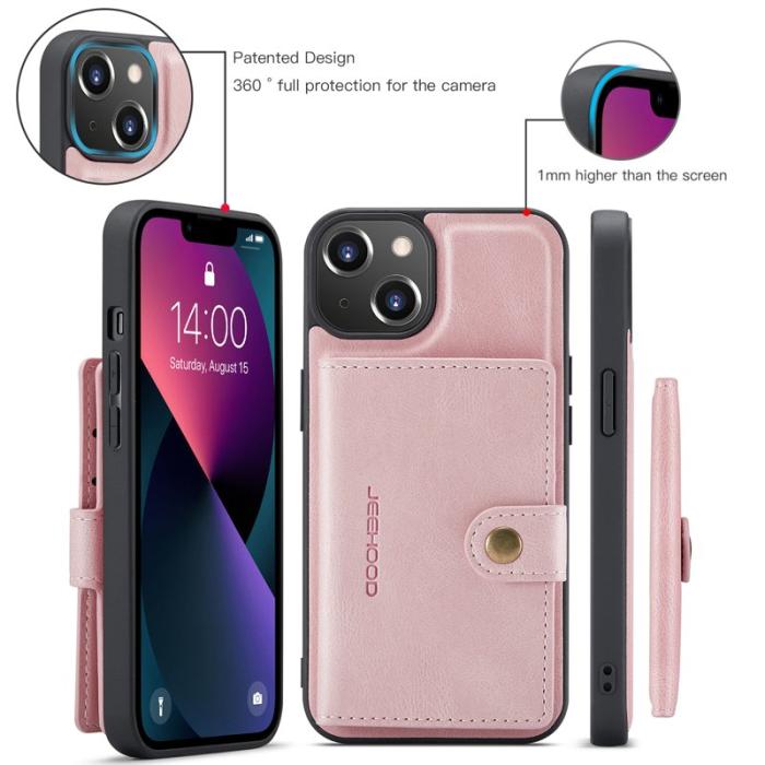 JEEHOOD - JEEHOOD iPhone 13 mini Skal Äkta Läder - Rosa