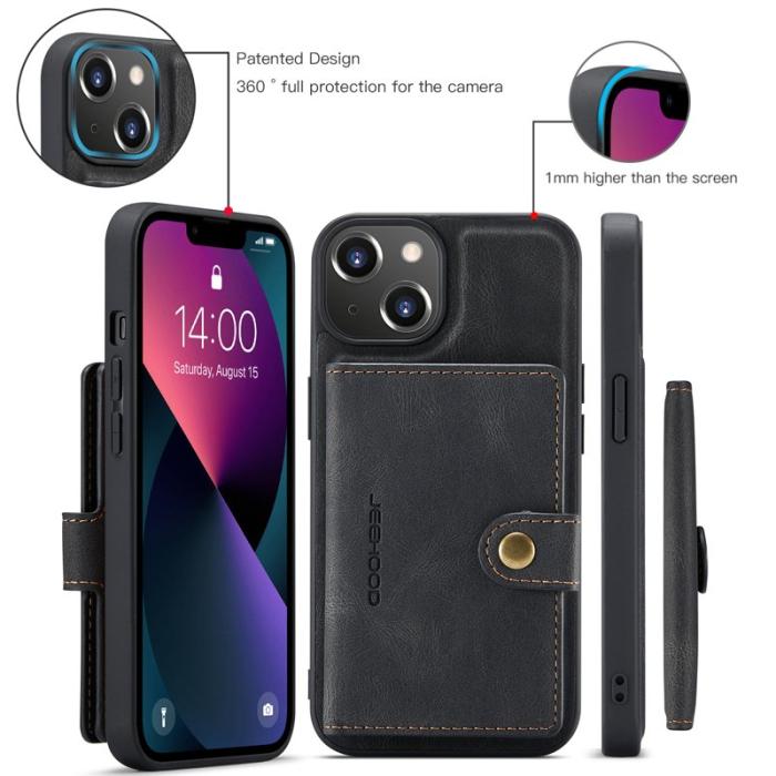 JEEHOOD - JEEHOOD iPhone 13 mini Skal Äkta Läder - Svart