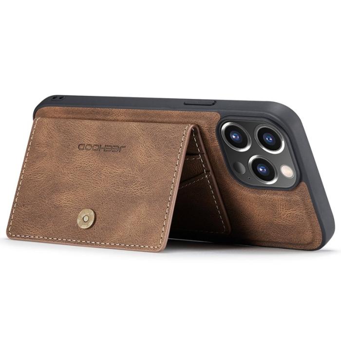 JEEHOOD - JEEHOOD iPhone 13 Pro Fodral Konstläder Plast Skydd - Brun