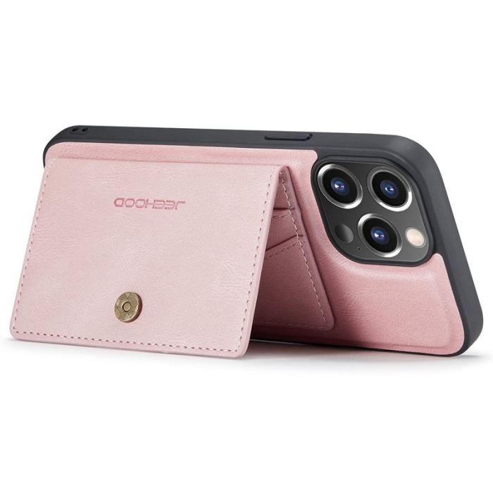 JEEHOOD - JEEHOOD iPhone 13 Pro Fodral Konstläder Plast Skydd - Rosa