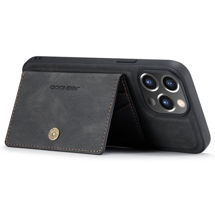 JEEHOOD - JEEHOOD iPhone 13 Pro Fodral Konstläder Plast Skydd - Svart