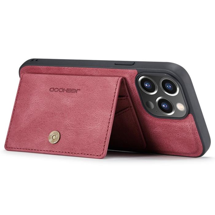 JEEHOOD - JEEHOOD iPhone 13 Pro Fodral KonstLäder - Röd