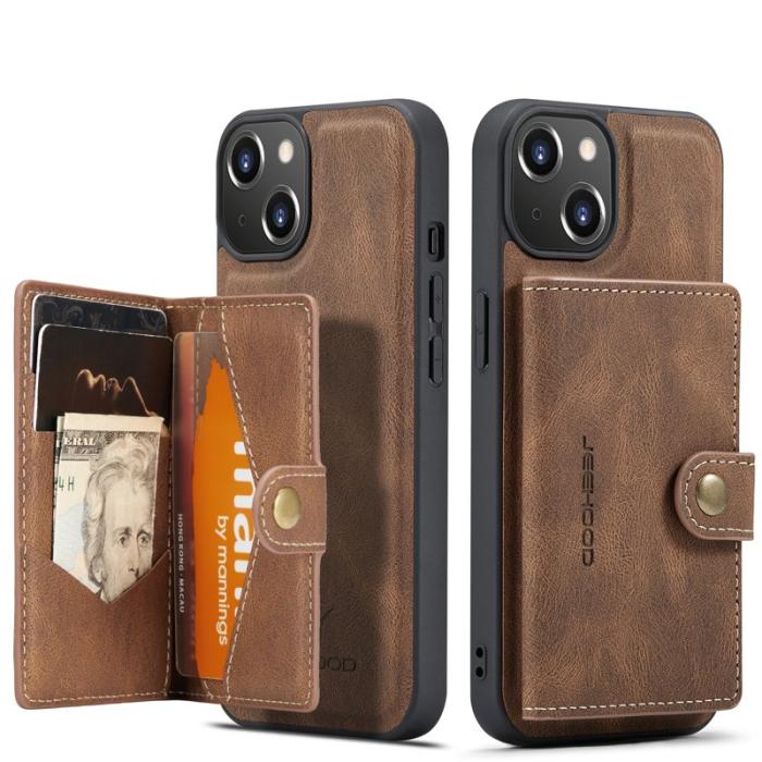 JEEHOOD - JEEHOOD iPhone 14 Plus Fodral Äkta Läder - Brun