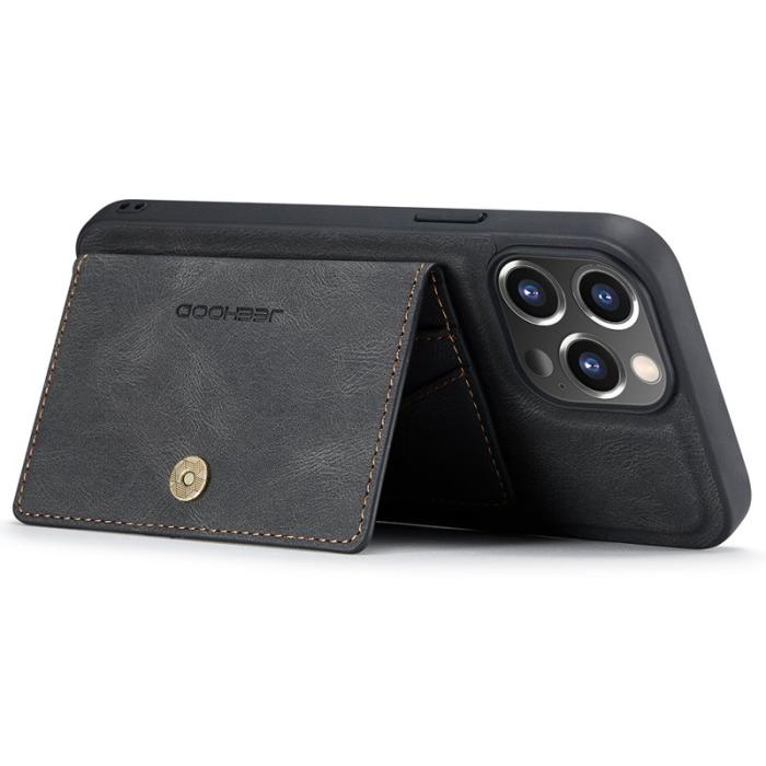 JEEHOOD - JEEHOOD iPhone 14 Pro Fodral Konstläder Plast Magnetisk - Svart