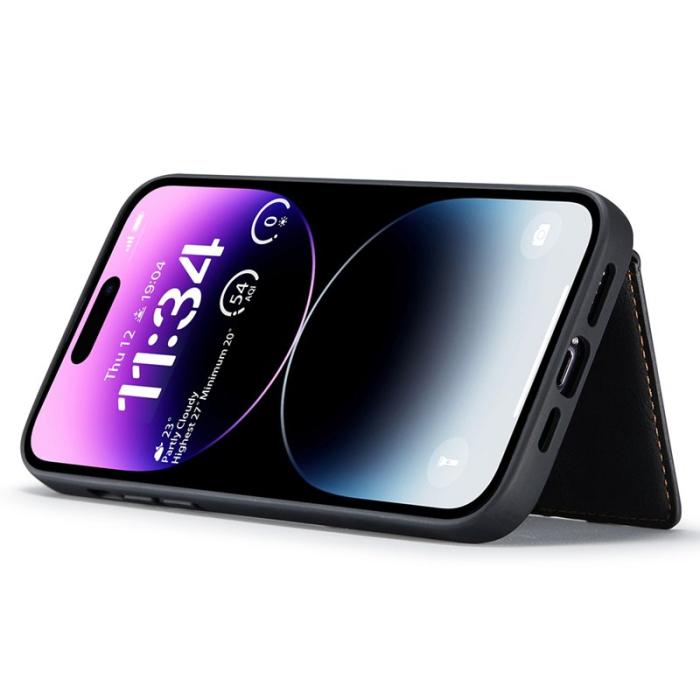 JEEHOOD - JEEHOOD iPhone 14 Pro Fodral Konstläder Plast Magnetisk - Svart