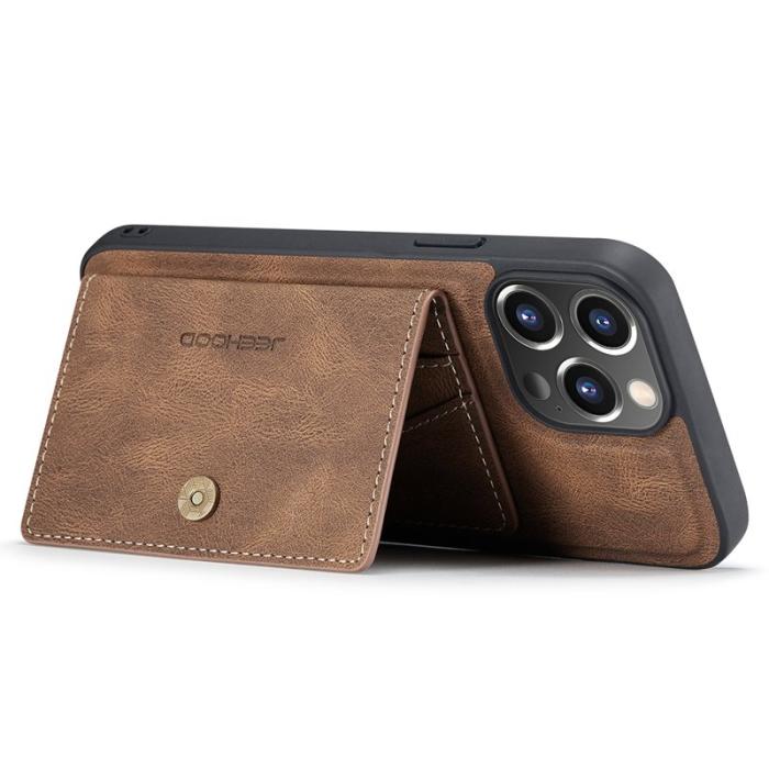 JEEHOOD - JEEHOOD iPhone 14 Pro Max Fodral Äkta Läder Plast - Brun