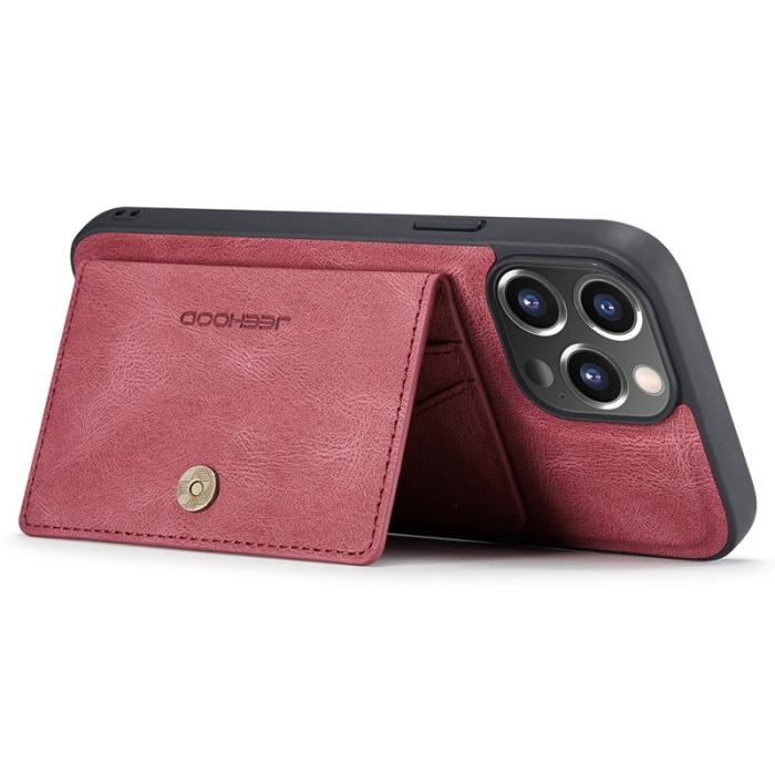 JEEHOOD - JEEHOOD iPhone 14 Pro Max Fodral Äkta Läder Plast - Röd