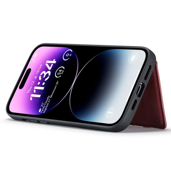 JEEHOOD - JEEHOOD iPhone 14 Pro Max Fodral Äkta Läder Plast - Röd