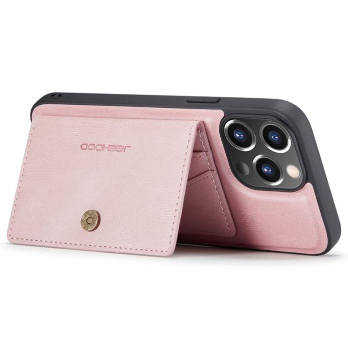 JEEHOOD - JEEHOOD iPhone 14 Pro Max Fodral Äkta Läder Plast - Rosa