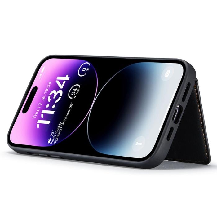 JEEHOOD - JEEHOOD iPhone 14 Pro Max Fodral Äkta Läder Plast - Svart