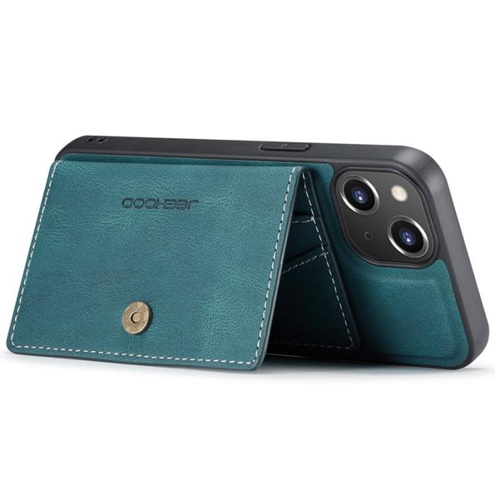 JEEHOOD - JEEHOOD iPhone 14 Skal Läder Plast Magnetisk 2-i-1 - Blå