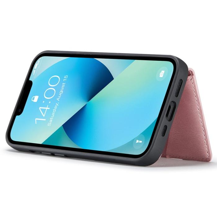 JEEHOOD - JEEHOOD iPhone 14 Skal Läder Plast Magnetisk 2-i-1 - Rosa