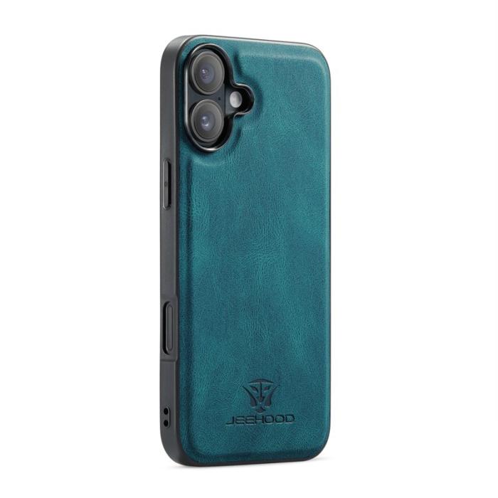 JEEHOOD - JEEHOOD iPhone 16 Plus Fodral Äkta Läder + Plast Avtagbar - Blå