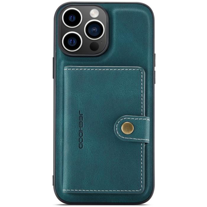 JEEHOOD - JEEHOOD iPhone 16 Pro Fodral Äkta Läder + Plast Avtagbar - Blå