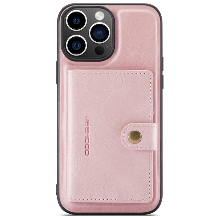 JEEHOOD - JEEHOOD iPhone 16 Pro Fodral Äkta Läder + TPU - Rosa