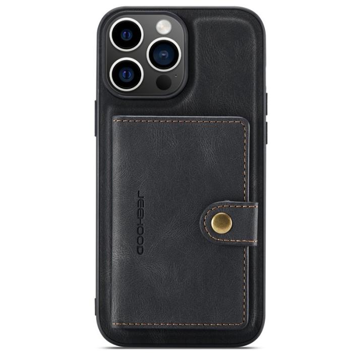 JEEHOOD - JEEHOOD iPhone 16 Pro Fodral Äkta Läder + TPU - Svart