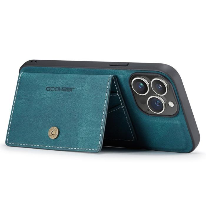 JEEHOOD - JEEHOOD iPhone 16 Pro Max Fodral Äkta Läder Plast - Blå