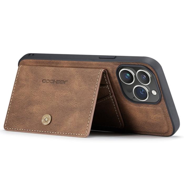JEEHOOD - JEEHOOD iPhone 16 Pro Max Fodral Äkta Läder + Plast - Brun