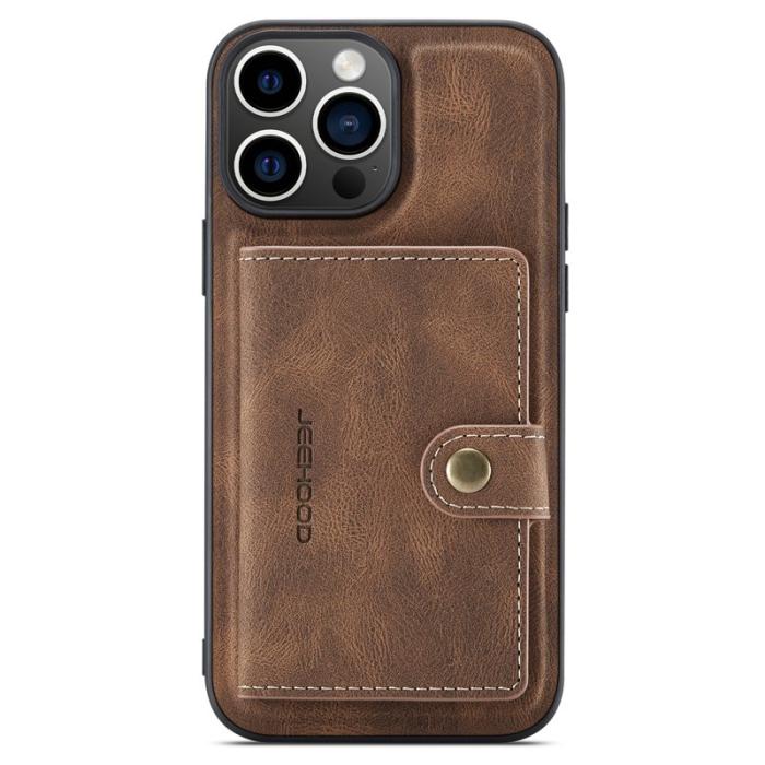 JEEHOOD - JEEHOOD iPhone 16 Pro Max Fodral Äkta Läder + Plast - Brun