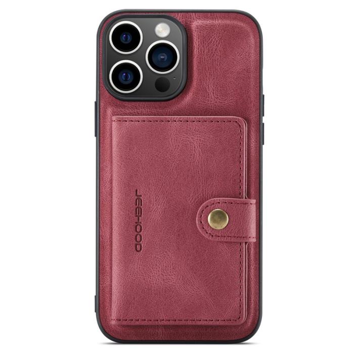 JEEHOOD - JEEHOOD iPhone 16 Pro Max Fodral Äkta Läder + Plast - Röd