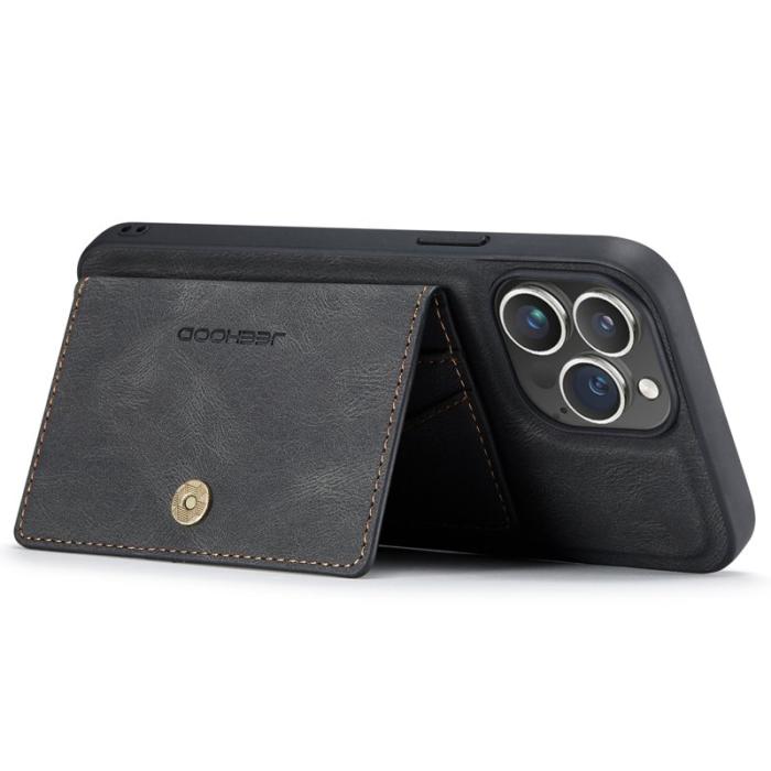 JEEHOOD - JEEHOOD iPhone 16 Pro Max Fodral Äkta Läder + Plast - Svart