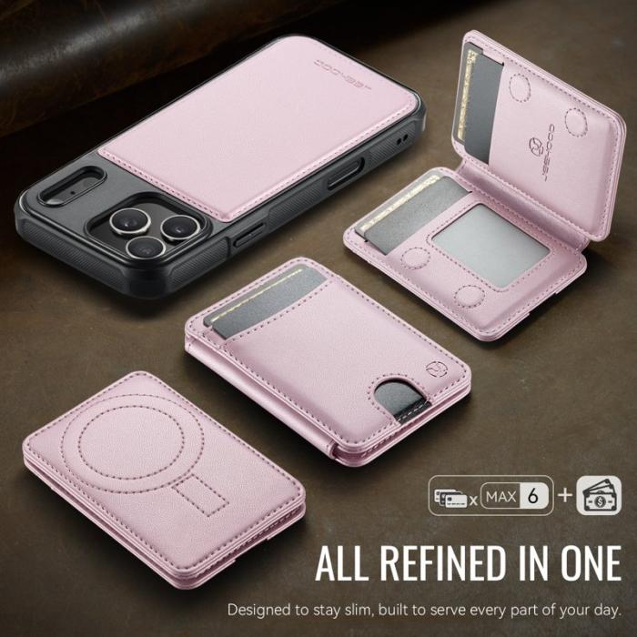 JEEHOOD - JEEHOOD iPhone 17 Pro Max Fodral Äkta Läder - Rosa