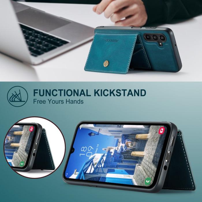 JEEHOOD - JEEHOOD Samsung Galaxy A16 5G Fodral Äkta Läder - Blå