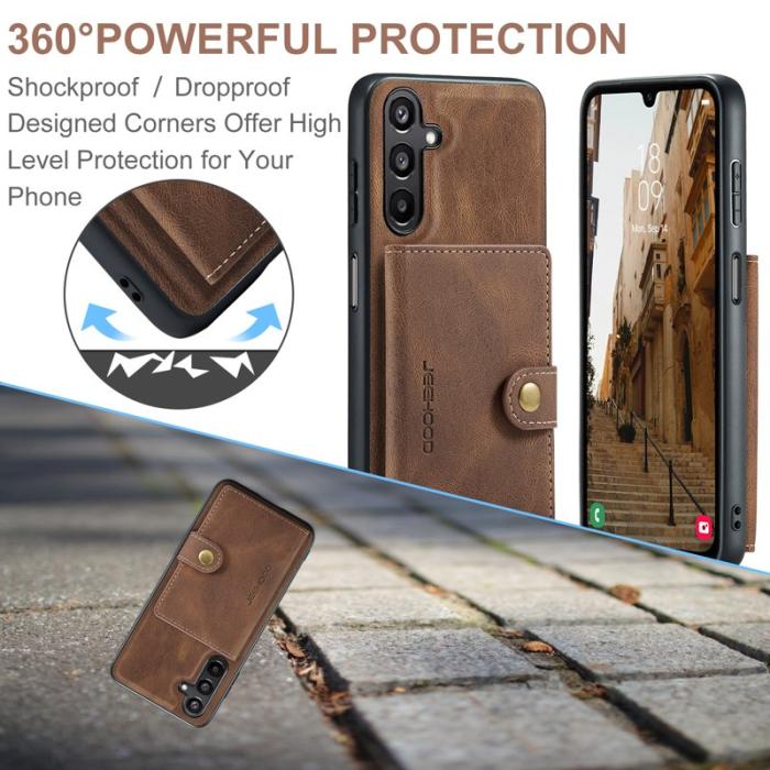 JEEHOOD - JEEHOOD Samsung Galaxy A16 5G Fodral Äkta Läder - Brun