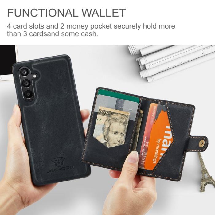 JEEHOOD - JEEHOOD Samsung Galaxy A16 5G Fodral Äkta Läder - Svart