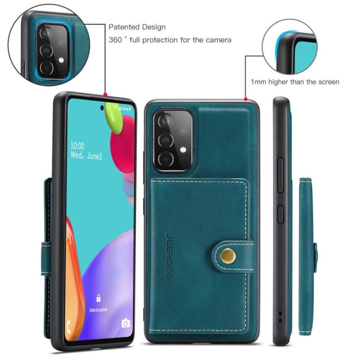 JEEHOOD - JEEHOOD Samsung Galaxy A33 5G Fodral Äkta Läder - Blå