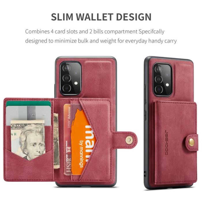 JEEHOOD - JEEHOOD Samsung Galaxy A33 5G Fodral Äkta Läder - Röd