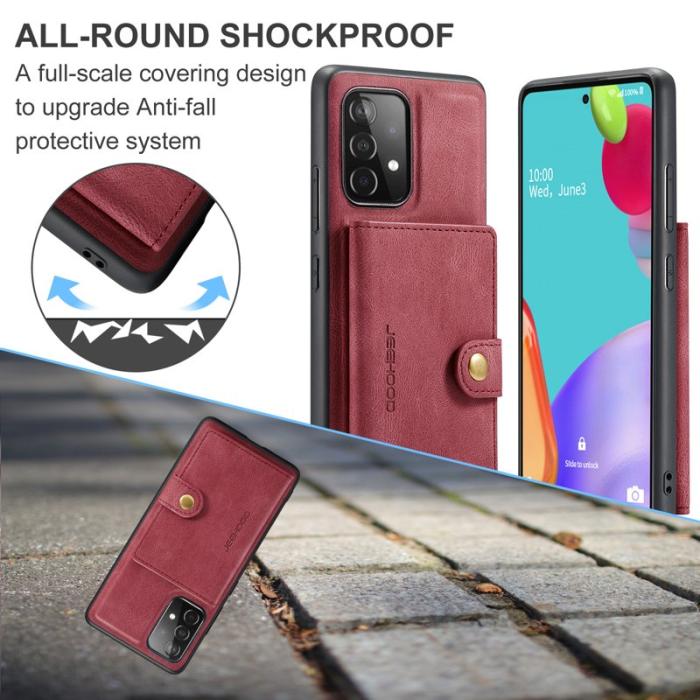 JEEHOOD - JEEHOOD Samsung Galaxy A33 5G Fodral Äkta Läder - Röd