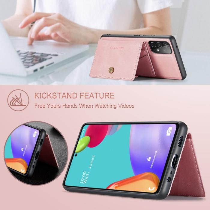 JEEHOOD - JEEHOOD Samsung Galaxy A33 5G Fodral Äkta Läder - Rosa