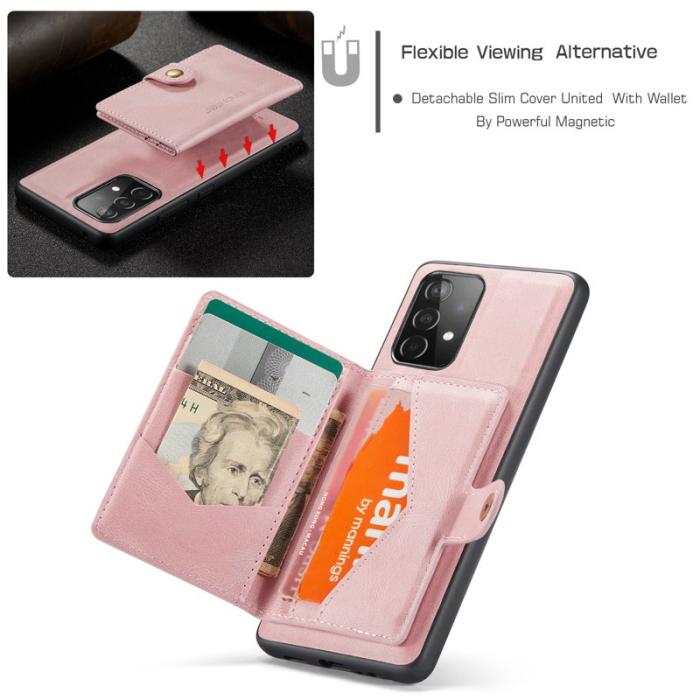 JEEHOOD - JEEHOOD Samsung Galaxy A33 5G Fodral Äkta Läder - Rosa