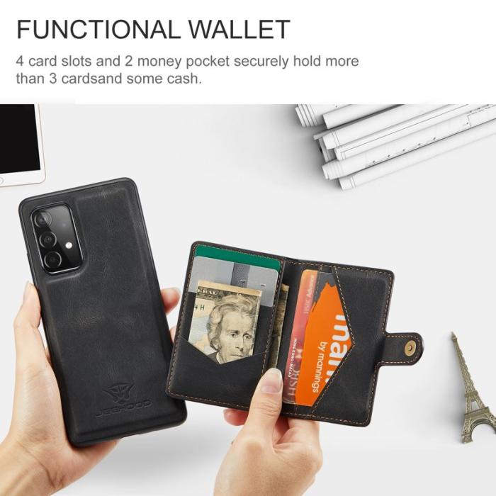 JEEHOOD - JEEHOOD Samsung Galaxy A33 5G Fodral Äkta Läder - Svart