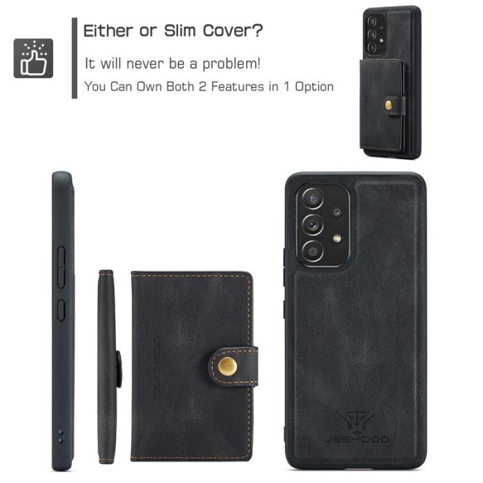 JEEHOOD - JEEHOOD Samsung Galaxy A53 5G Fodral KonstLäder Magnet - Svart