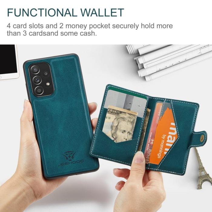 JEEHOOD - JEEHOOD Samsung Galaxy A53 5G Fodral Konstläder - Blå