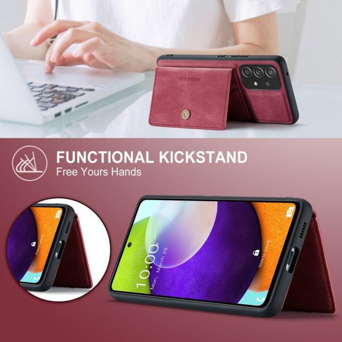 JEEHOOD - JEEHOOD Samsung Galaxy A53 5G Fodral Konstläder Magnetisk - Röd