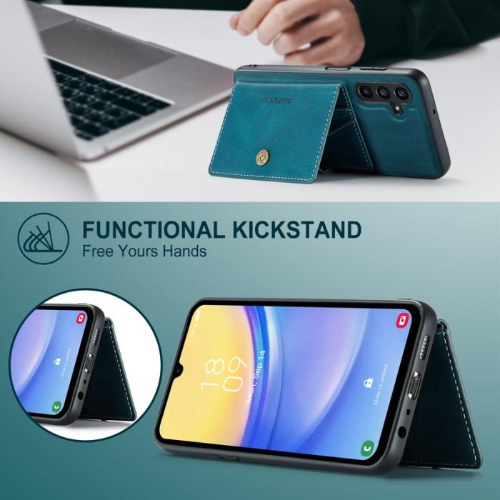 JEEHOOD - JEEHOOD Samsung Galaxy A54 5G Fodral Äkta Läder - Blå