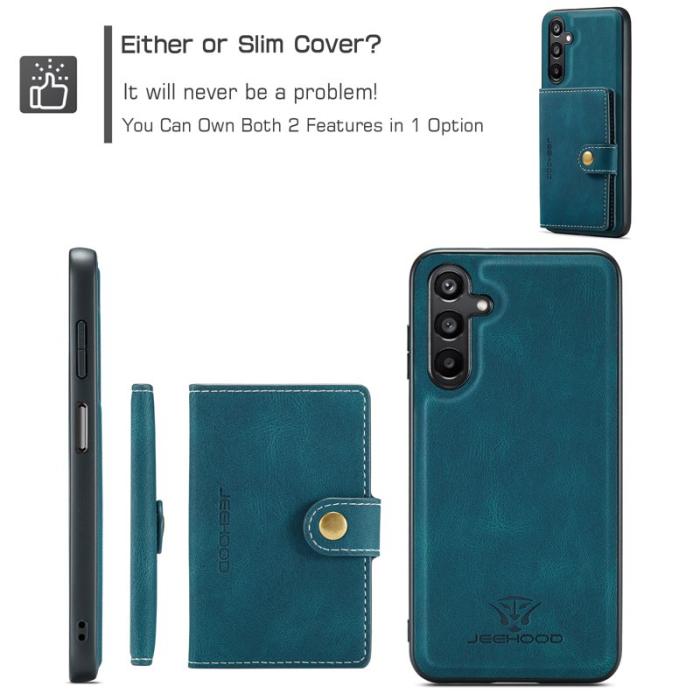 JEEHOOD - JEEHOOD Samsung Galaxy A54 5G Fodral Äkta Läder - Blå