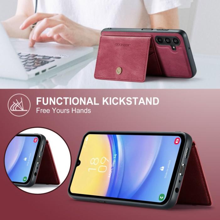 JEEHOOD - JEEHOOD Samsung Galaxy A54 5G Fodral Äkta Läder - Röd