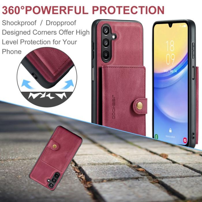 JEEHOOD - JEEHOOD Samsung Galaxy A54 5G Fodral Äkta Läder - Röd